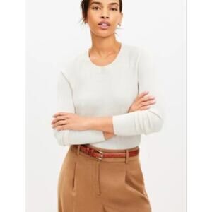 Loft Pearl Embellished Gray Sweatshirt‎ Top - Size XL